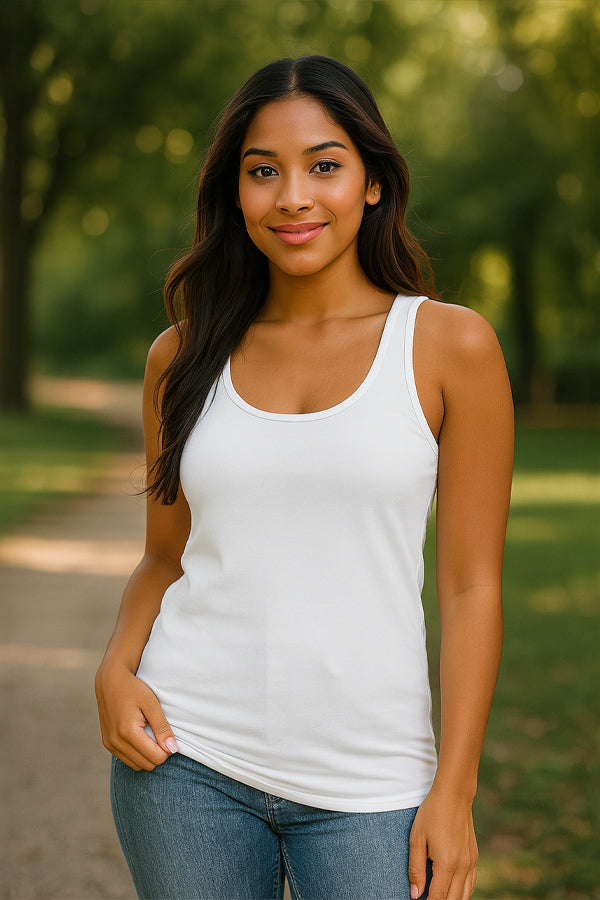 BLACK FORTUNE Women's Relaxed Fit Sleeveless Racerback Tank Top