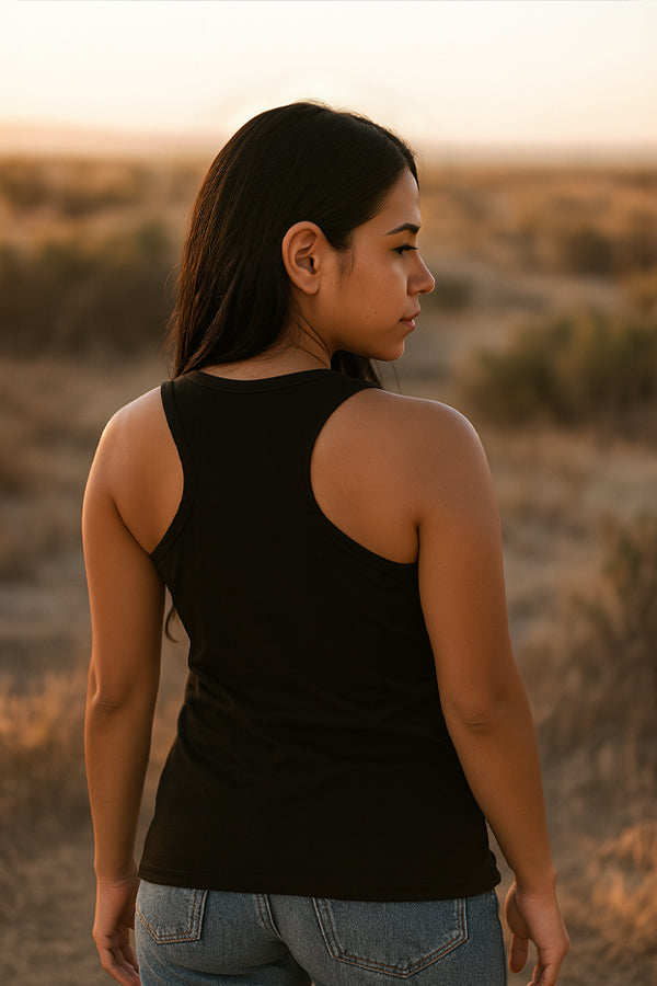 BLACK FORTUNE Women's Relaxed Fit Sleeveless Racerback Tank Top