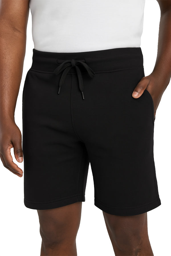 BLACK FORTUNE Fleece Shorts with Pockets for Men - Men’s Cotton Fleece Shorts - Lightweight Cotton Gym Short for Training, Sweat Shorts or Casual Wear - Relaxed Fit