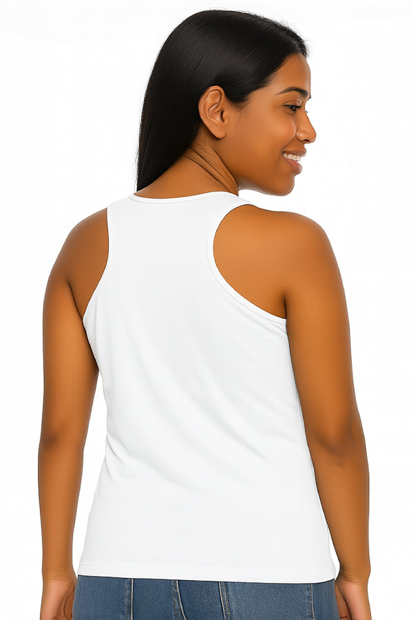 BLACK FORTUNE Women's Relaxed Fit Sleeveless Racerback Tank Tops - Loose Fit Athletic Tank Tops for Women - Lightweight Moisture Wicking Exercise Shirts & Womens Racer Back Tanks