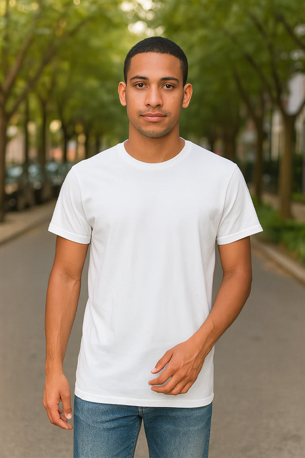 BLACK FORTUNE Crew Neck T Shirts for Men - Comfortable Short Sleeve Cotton Tee with Classic Fit -  Soft Mens T-Shirts for Everyday Casual Outfits, Layering, or Lounging