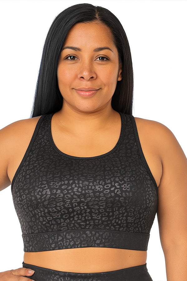BLACK FORTUNE Plus-Size Sports Bras for Women - Padded Workout Bra for Yoga, Gym, Running, and Fitness Training - Soft, Breathable, Moisture-Wicking Pullover Sports Bra for Women
