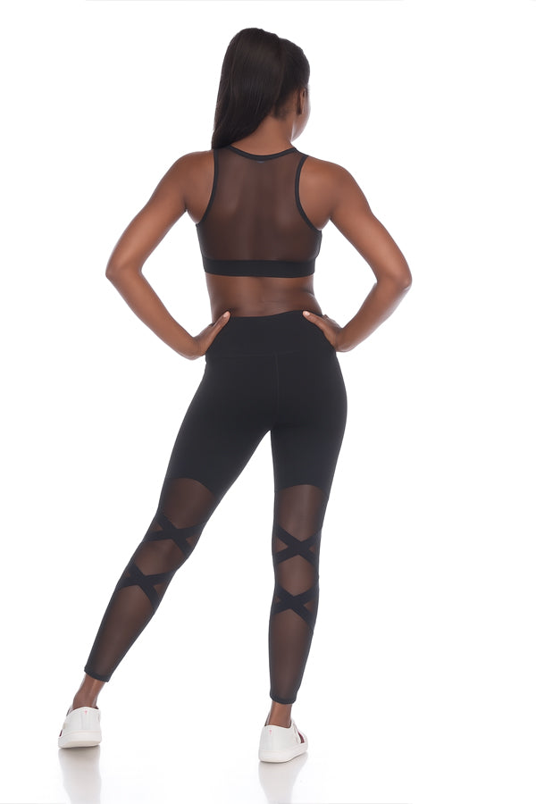 BLACK FORTUNE Workout Leggings for Women with Mesh Detailing - High Waisted Workout Leggings with Tummy Control - Squat Proof Athletic Yoga Pants for Everyday Wear