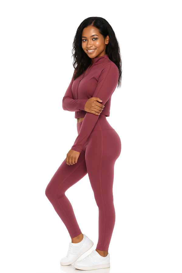BLACK FORTUNE Workout Sets for Women - Women's Gym Sets - Matching Leggings and Top Activewear Outfit for Gym, Yoga, or Everyday Wear