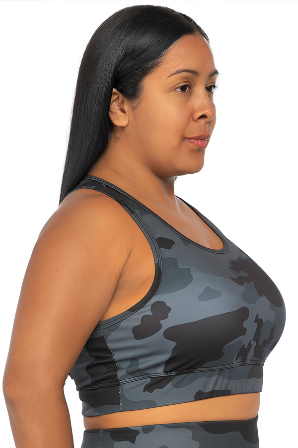 BLACK FORTUNE Plus-Size Sports Bras for Women - Padded Workout Bra for Yoga, Gym, Running, and Fitness Training - Soft, Breathable, Moisture-Wicking Pullover Sports Bra for Women