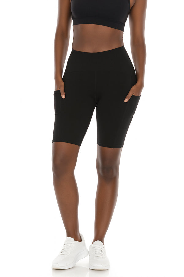 BLACK FORTUNE Women’s High Waisted Biker Shorts with Pockets - Tummy Control Workout Shorts for Yoga, Running, Gym, or Cycling - Soft, Breathable Spandex Activewear for Women