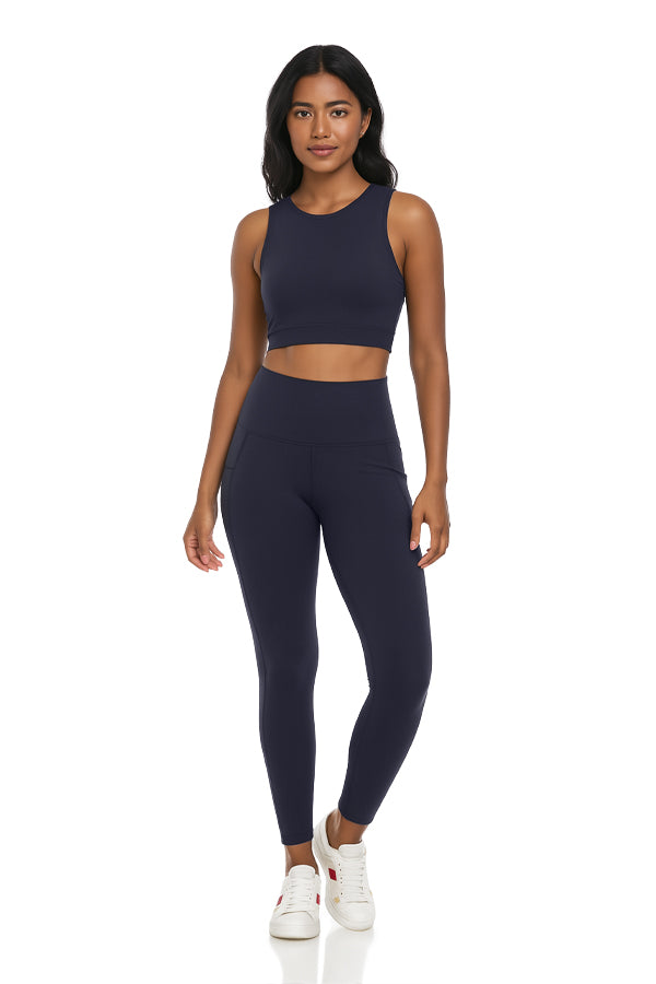 BLACK FORTUNE Workout Sets for Women - Women's Gym Sets - Matching Leggings and Top Activewear Outfit for Gym, Yoga, or Everyday Wear