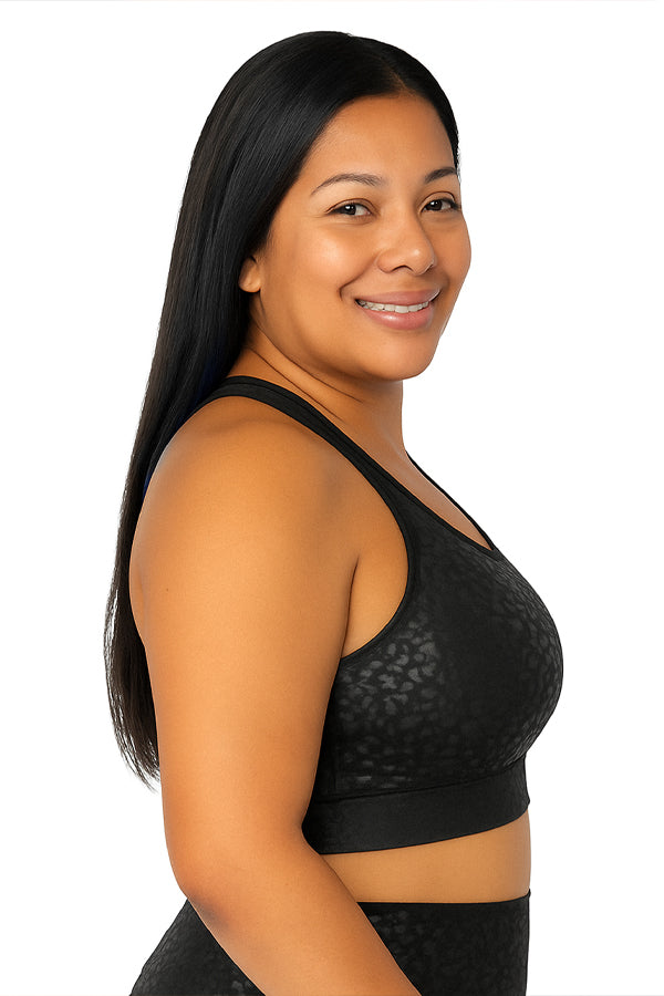 BLACK FORTUNE Plus-Size Sports Bras for Women - Padded Workout Bra for Yoga, Gym, Running, and Fitness Training - Soft, Breathable, Moisture-Wicking Pullover Sports Bra for Women