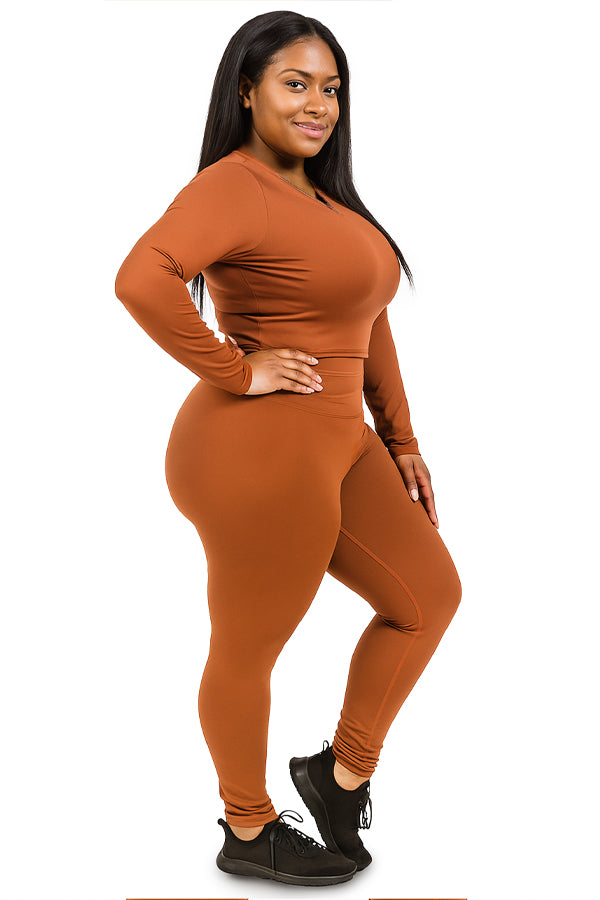 BLACK FORTUNE Plus Size Workout Sets for Women - Plus Sized 2 Piece Women's Gym Sets - Matching Leggings and Top Activewear Outfit for Gym, Yoga, or Everyday Wear