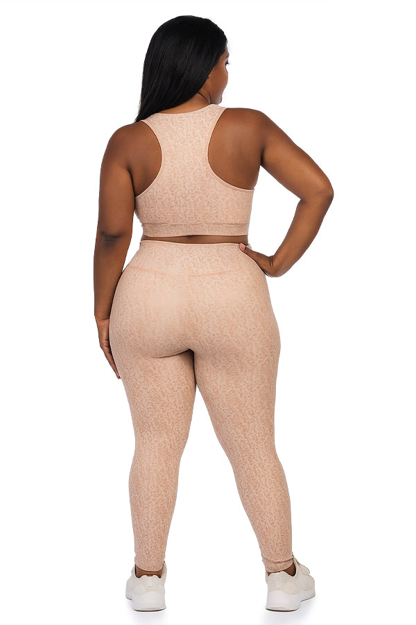 BLACK FORTUNE Plus Size Workout Sets for Women - Plus Sized 2 Piece Women's Gym Sets - Matching Leggings and Top Activewear Outfit for Gym, Yoga, or Everyday Wear