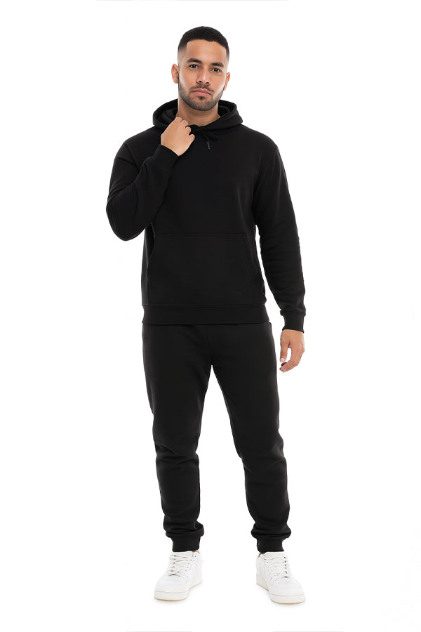 BLACK FORTUNE Unisex Blank Cotton Hoodie - Plain Pullover Hooded Sweatshirt with Kangaroo Pocket, Fleece-Lined Oversized Plain Hoodie - Soft Hoodies for Men & Women