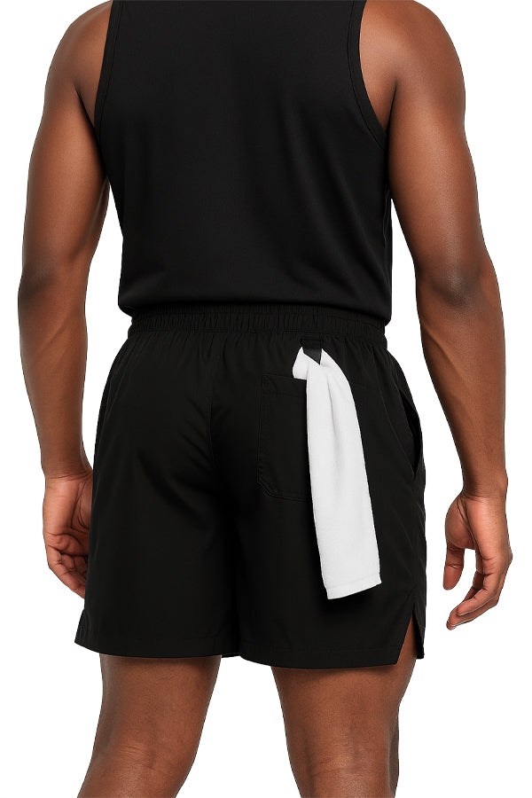 BLACK FORTUNE Workout Warm Up Nylon Shorts for Men and Women - Lightweight Quick Dry Athletic Short with Elastic Waist - Ideal Men's Gym, Bicycle, Running, Football or Basketball Shorts