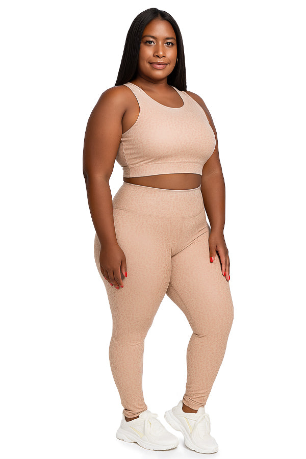 BLACK FORTUNE Plus Size Workout Sets for Women - Plus Sized 2 Piece Women's Gym Sets - Matching Leggings and Top Activewear Outfit for Gym, Yoga, or Everyday Wear
